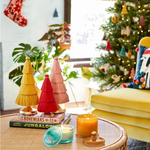 Opalhouse x Jungalow | New! 12" Blush Pink Tassel Fringe Christmas Tree Decor - Picture 2 of 8